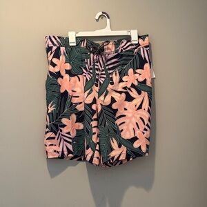 Tropical Floral Print Bathing Suit